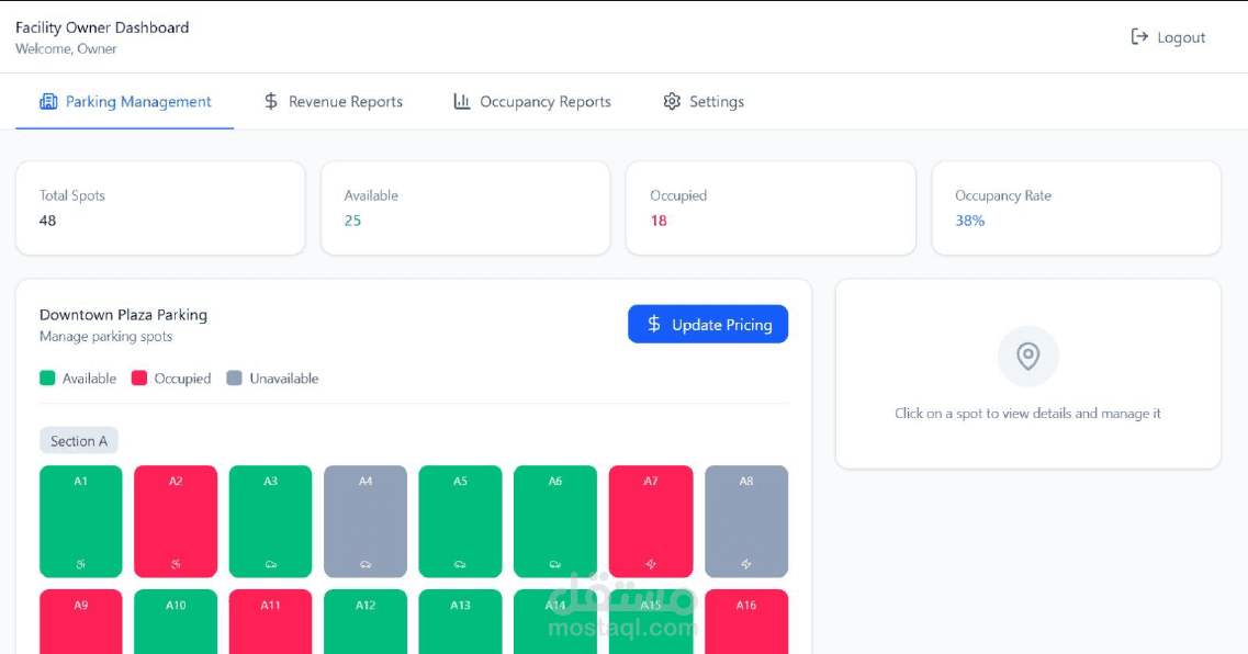 نظام مواقف السيارات الذكي | Smart Parking Finder System