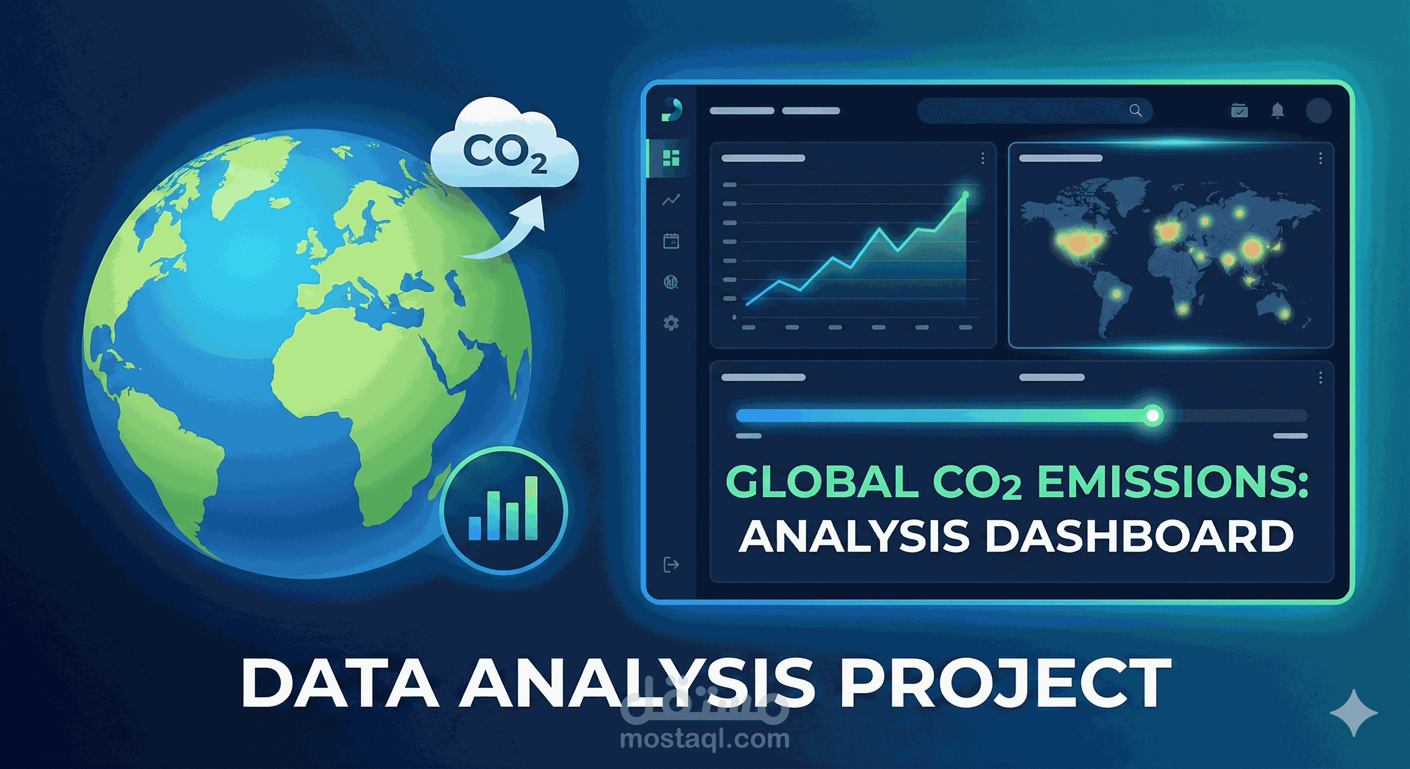 تحليل بيانات انبعاثات الكربون عالمياً | Excel Interactive Dashboard