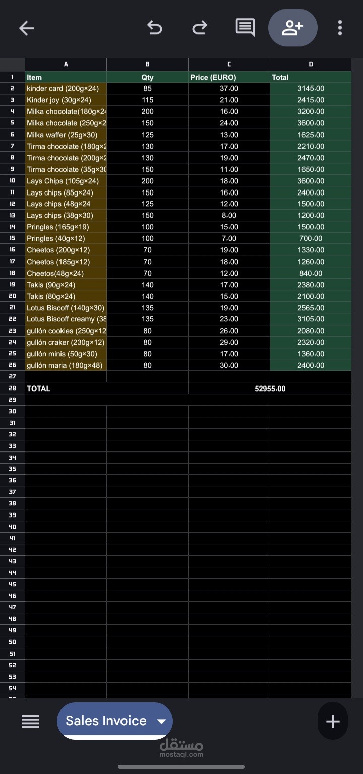نظام فاتورة مبيعات ومحاسبة مبسطة - Sales Invoice System