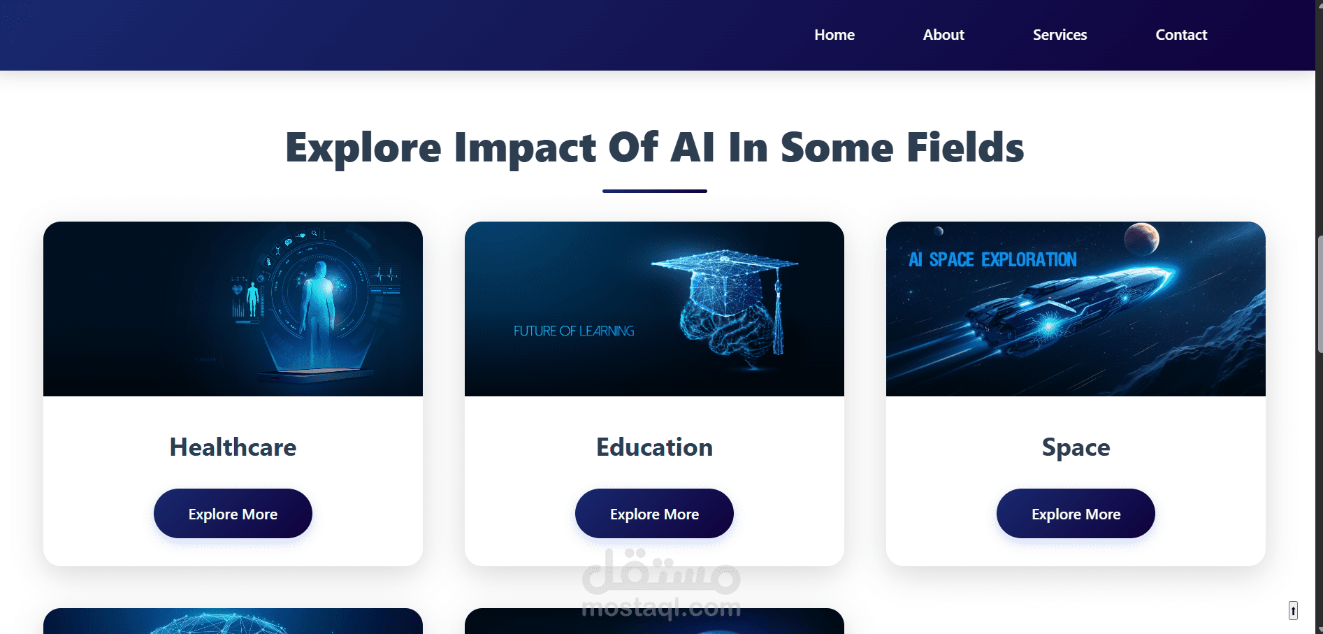 Artificial Intelligence Applications in Different Fields (HTML & CSS Project)