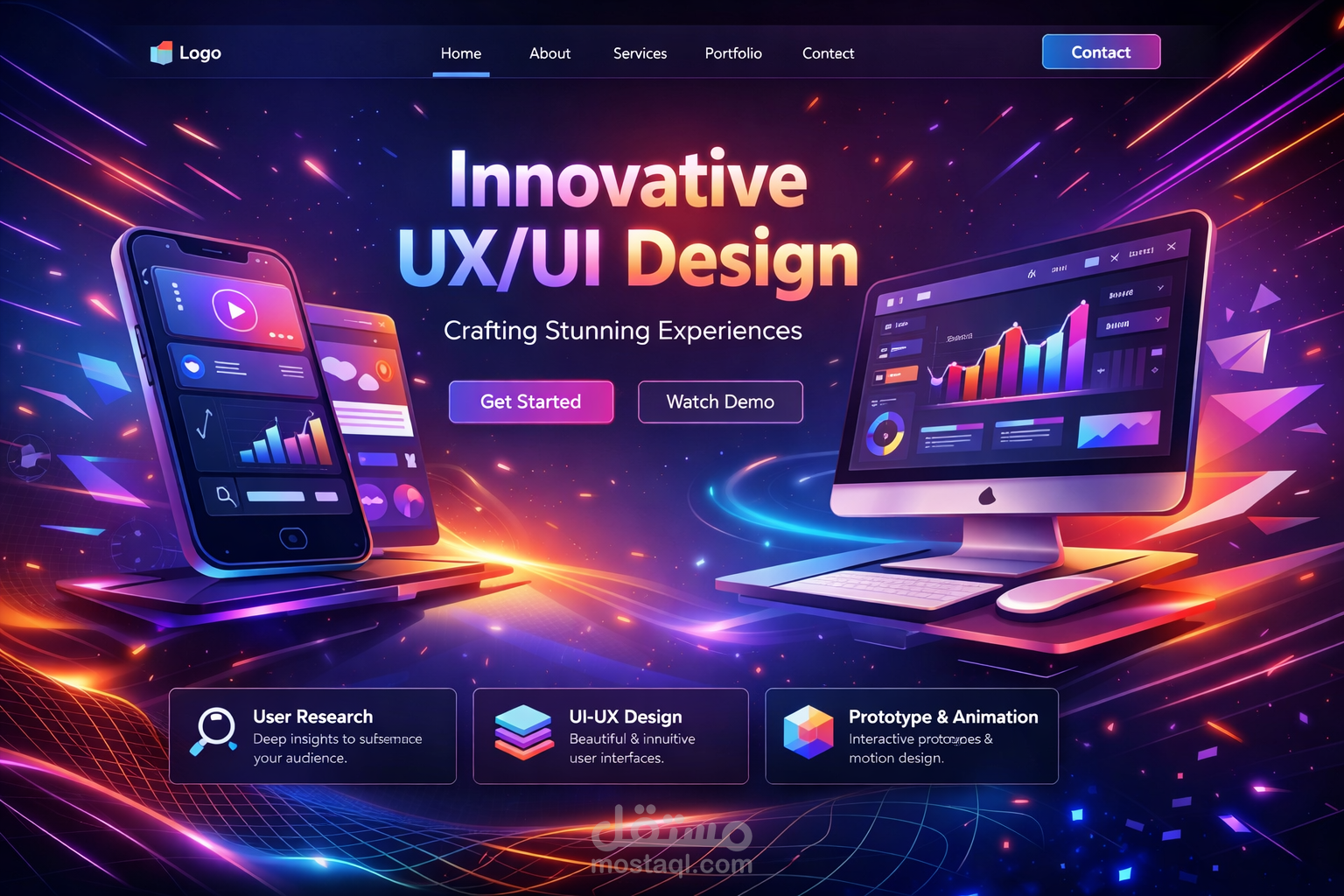تصميمات ui ux عصرية واحترافية