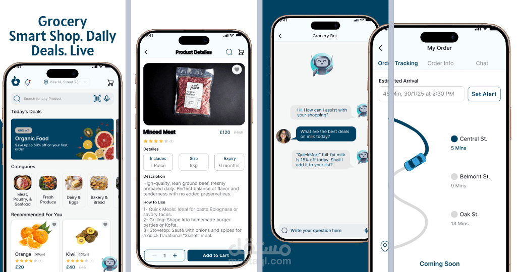 تطبيق متجر بقالة الكتروني (Grocery App) بنظام معماري نظيف Flutter