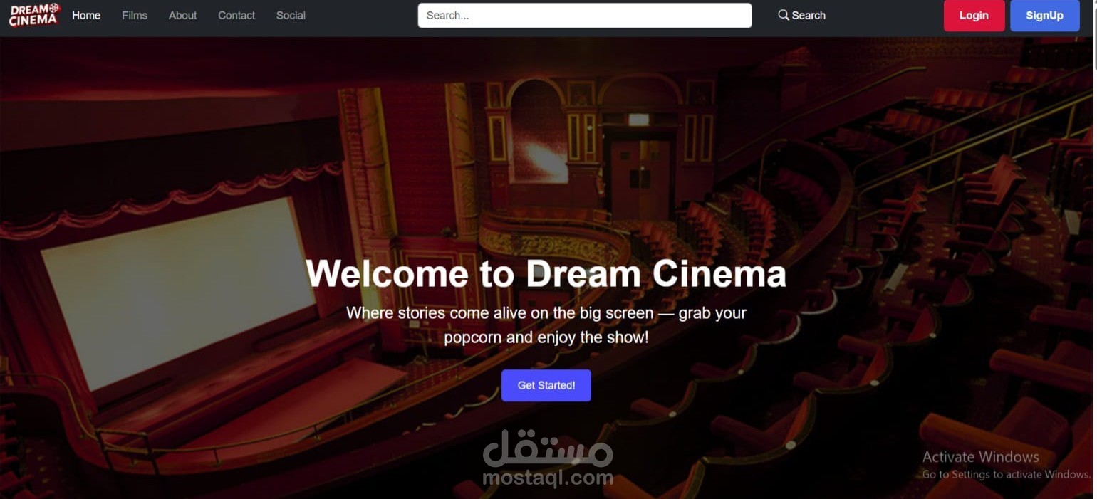 تصميم وتطوير موقع سينما لعرض الأفلام (Cinema Website)