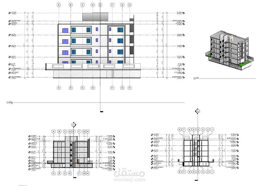 عمارة سكنية shopdrawing