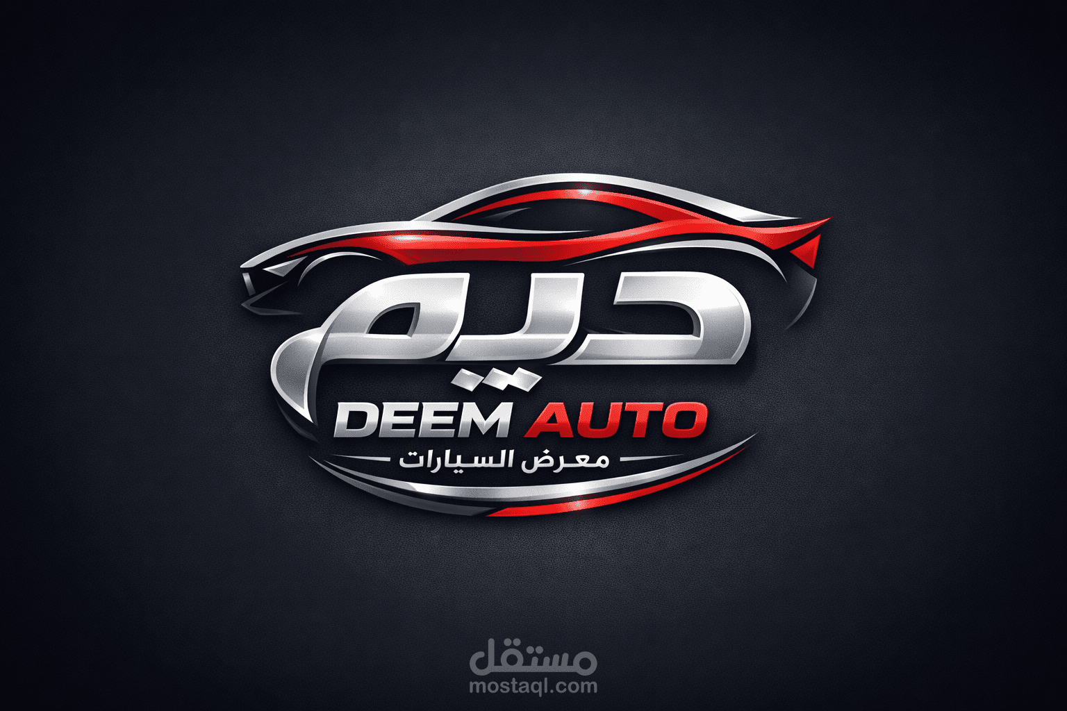 تصميم شعار احترافي لمعرض سيارات Deem Auto بأسلوب عصري ثلاثي الأبعاد