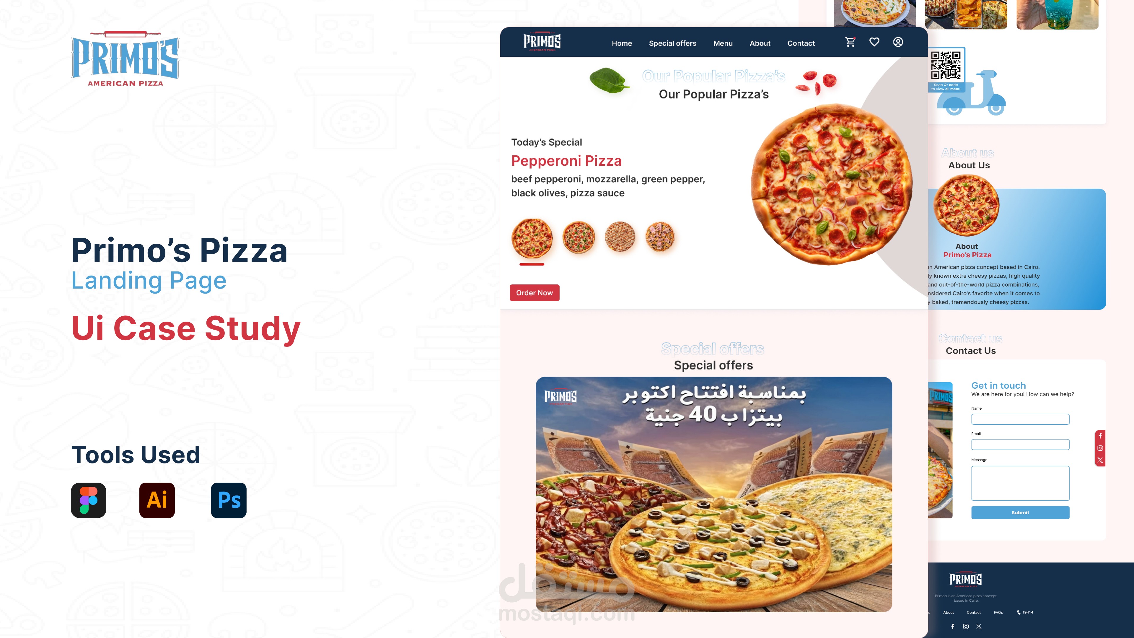 تصميم صفحة هبوط عصرية ومبتكرة لمطعم بيتزا | Primos Pizza