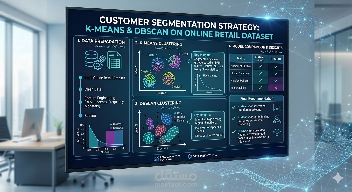 Customer Segmentation using KMeans and DBscan  on Online Retail Dataset