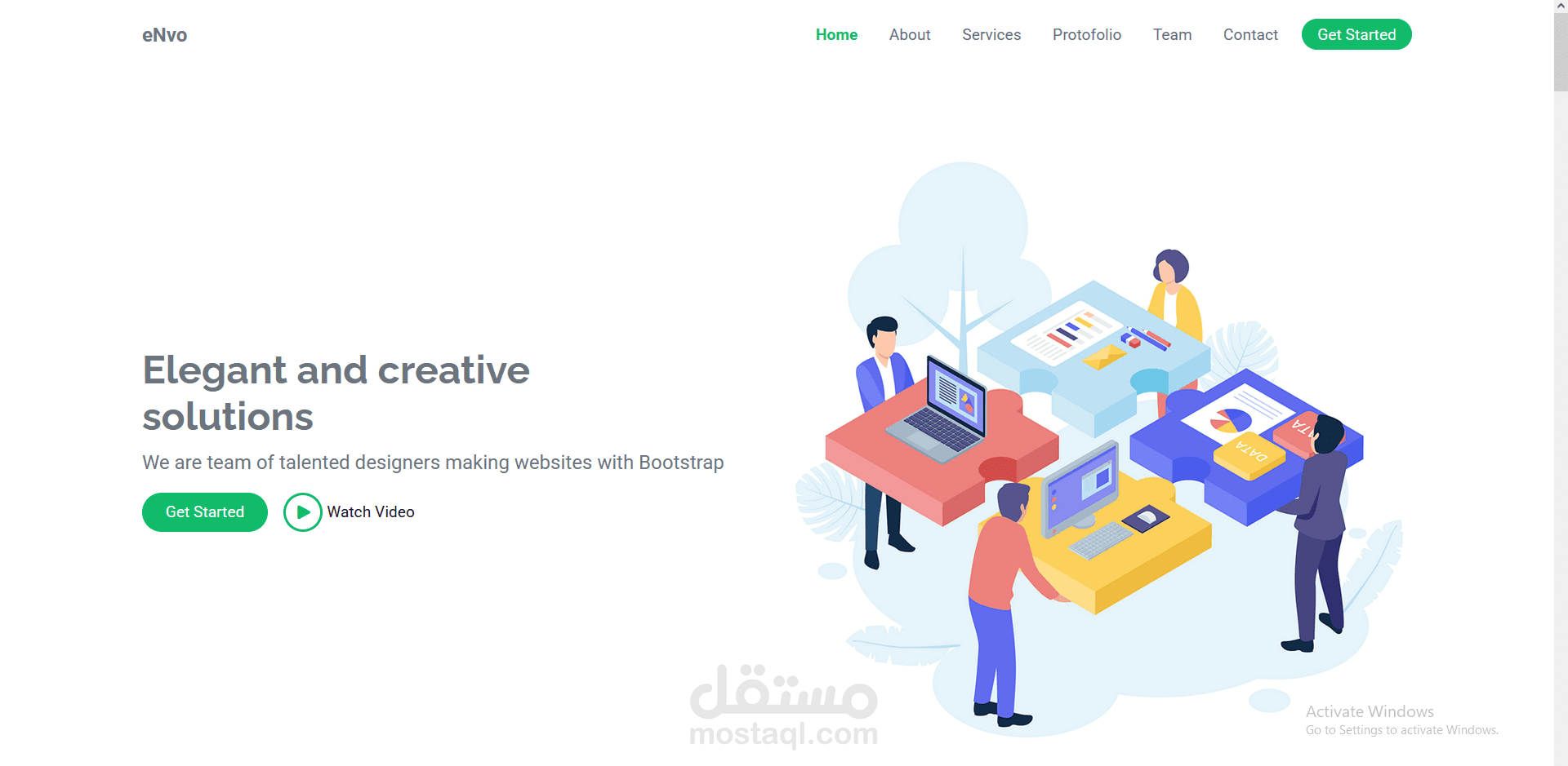 تصميم وتطوير Landing Page حديثة لشركة باستخدام HTML و CSS و Bootstrap 5  و JavaScript