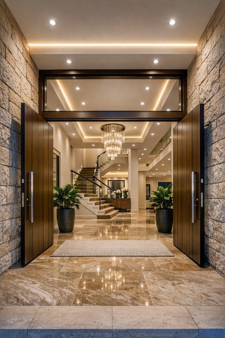 مدخل فاخر لمنزل عصري