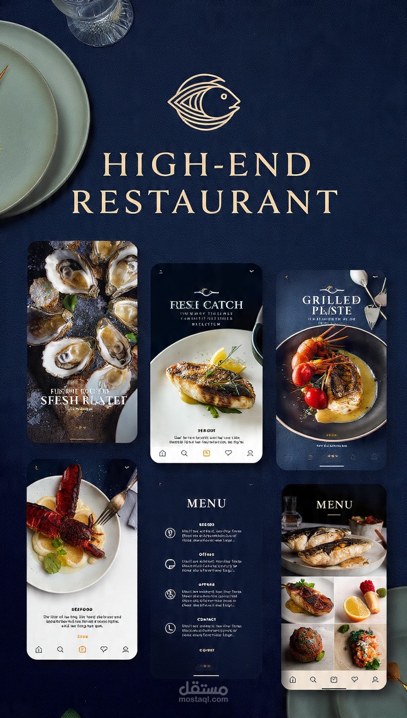 *High-End Restaurant - Luxury Seafood App UI