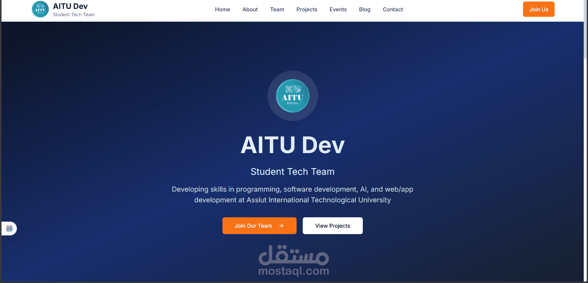 AITU DEV موقع فريق aitu dev فى جامعة اسيوط التكنولوجية الدولية