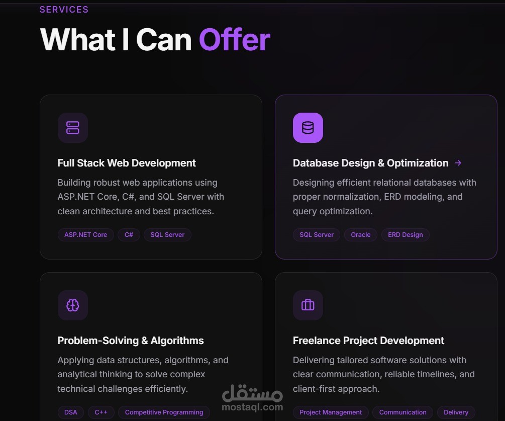 Personal Portfolio Website – Full Stack .NET Developer