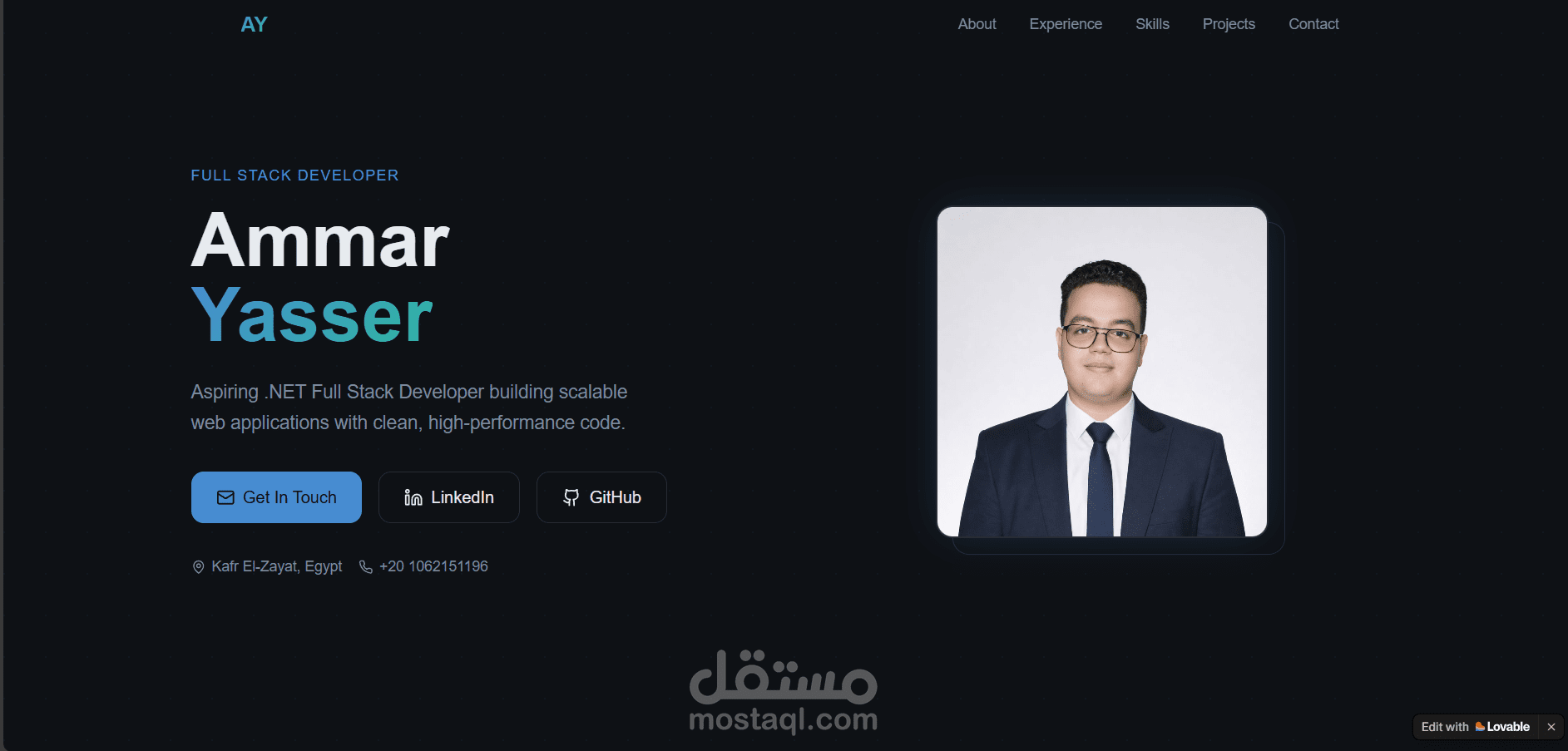عمل  portfolio احترافي