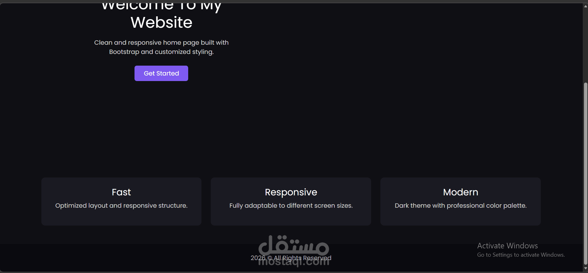هو محاولتي لتحسين الموقع باستخدام ال Bootstrap farmwork