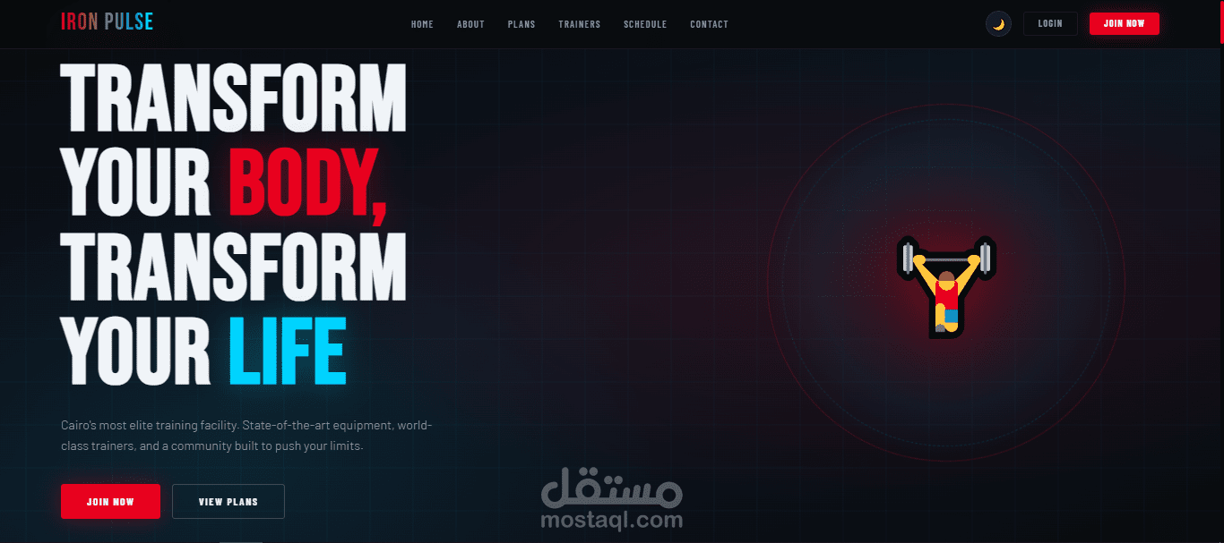 designing a modern, responsive, and visually appealing Gym & Fitness Website called Iron Pulse Gym
