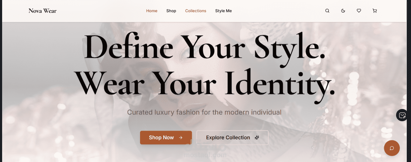 design a modern, responsive, and visually stunning online clothing store website called Nova Wear