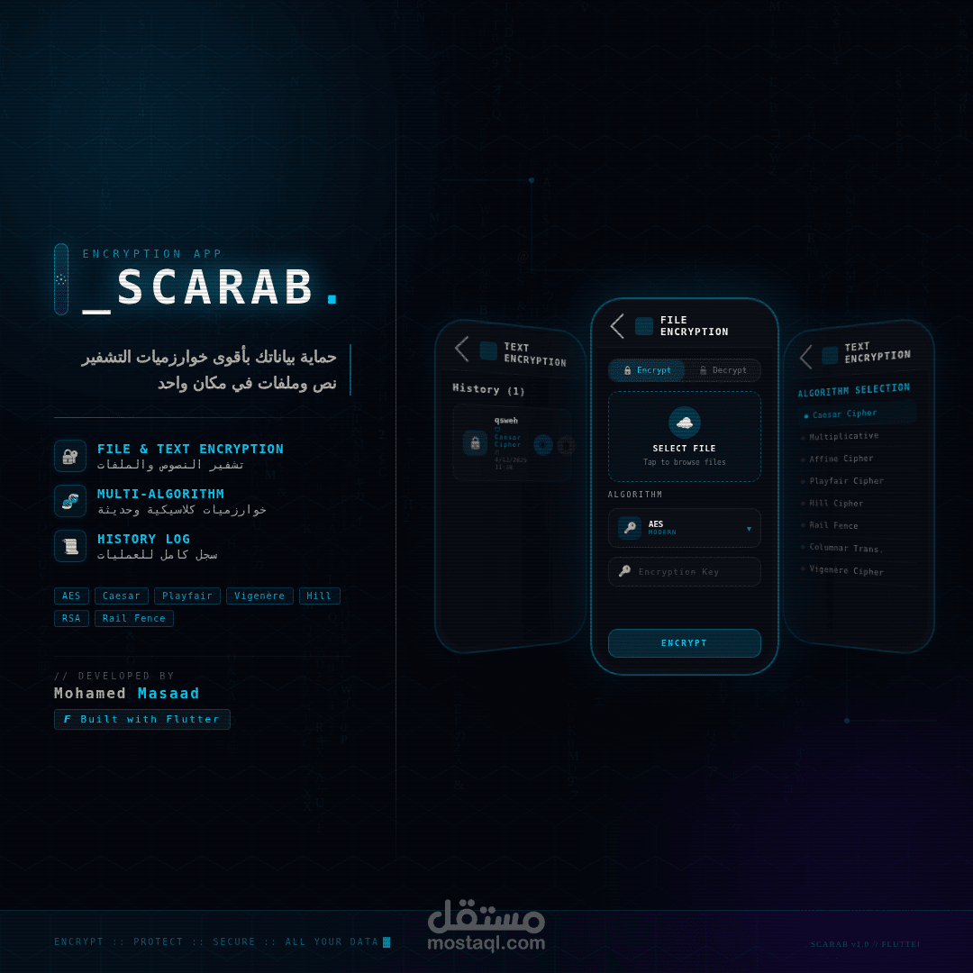 تطبيق تشفير تعليمى