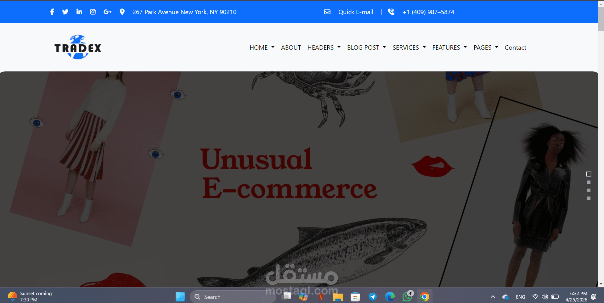 تصميم موقع الكتروني frontend
