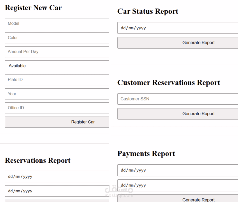 Car Rental Web Application with User & Admin Management