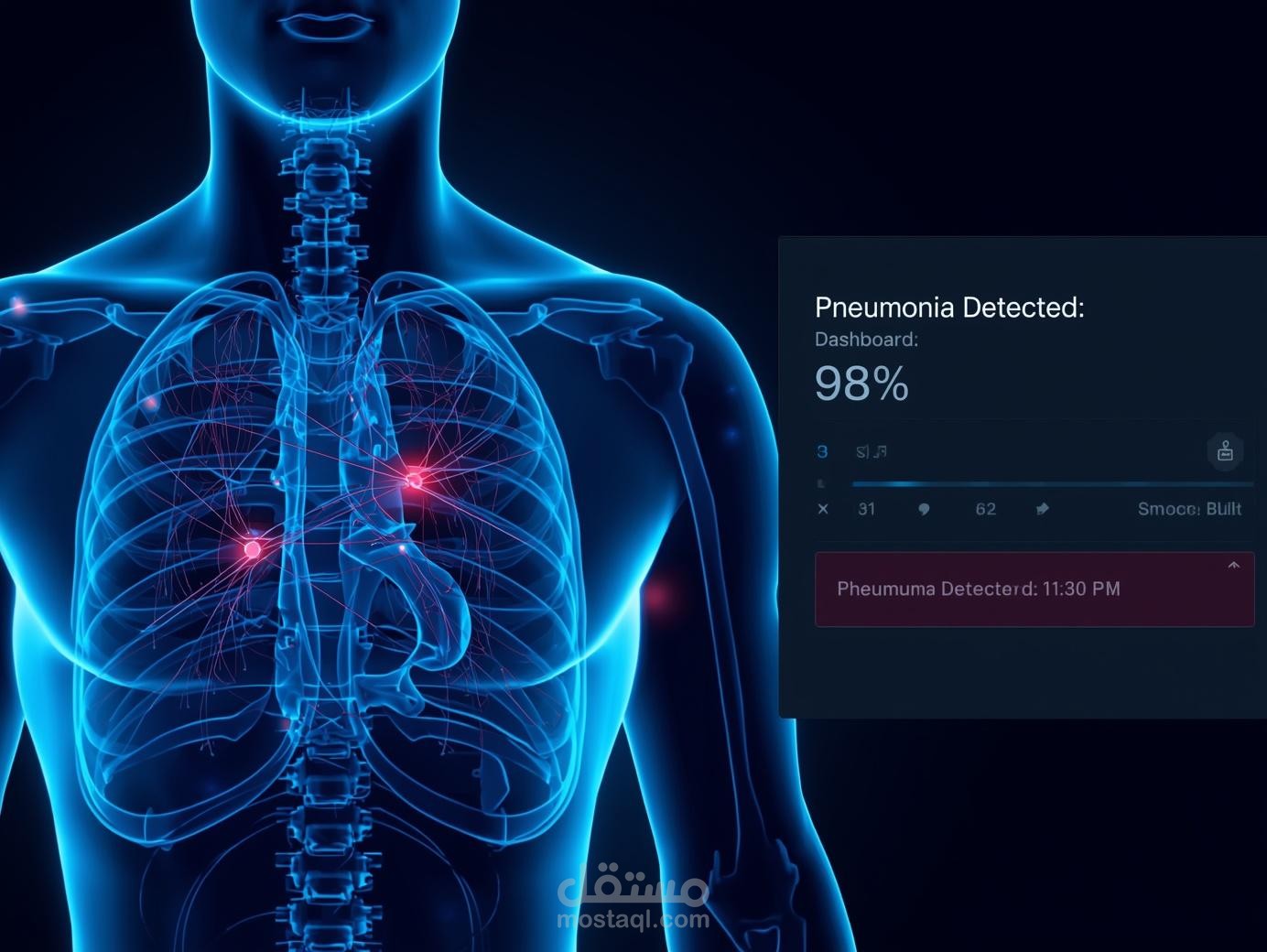 نظام تشخيص طبي ذكي للكشف عن الالتهاب الرئوي باستخدام Deep Learning.