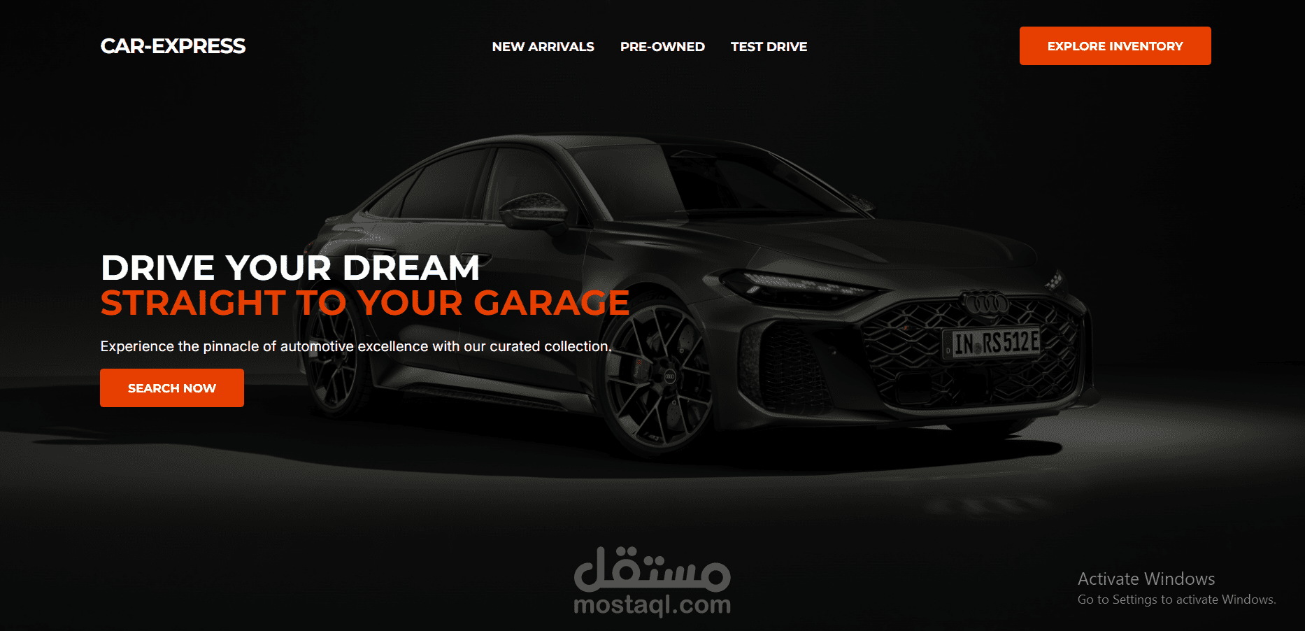 تصميم واجهة مستخدم (Landing Page) فاخرة لمعرض سيارات - Car Express