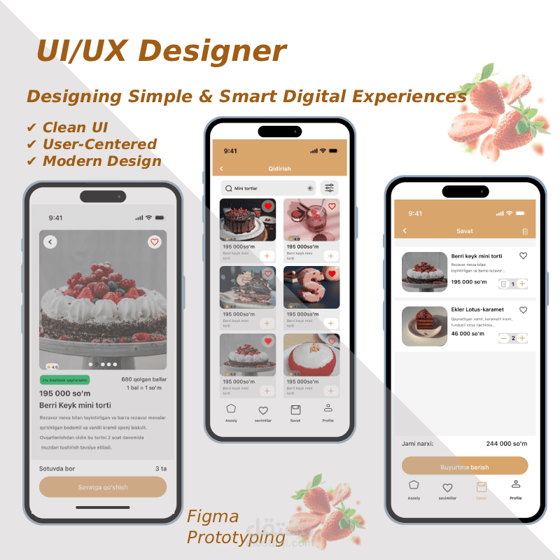 Sweet Bites –UI/UX Design for Dessert App