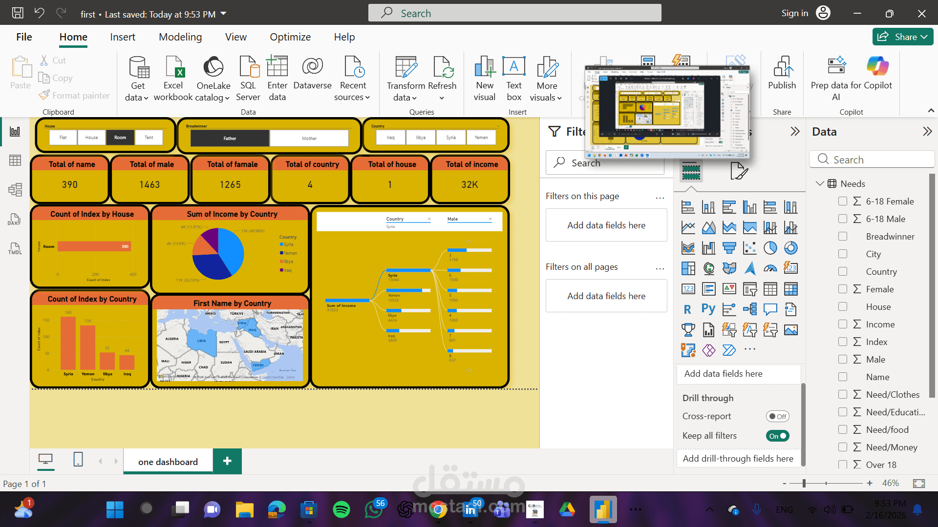 Household Demographic & Income Analysis Dashboard