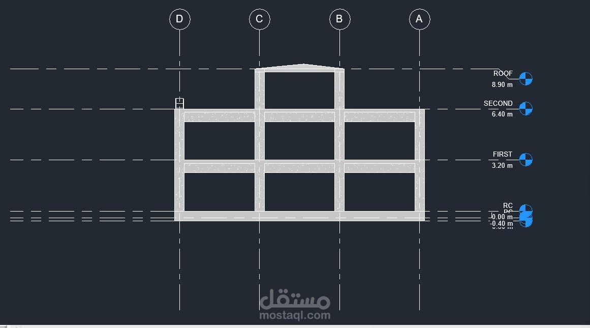 مبنى انشائي باستخدام الريفيت