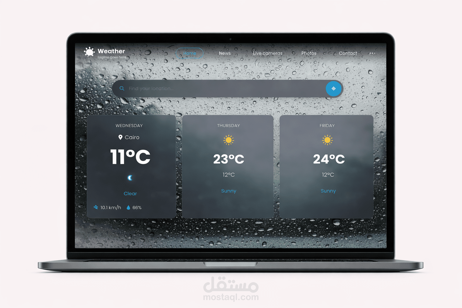 تطبيق الطقس التفاعلي – Weather App