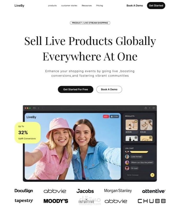 Live shopping -landing page