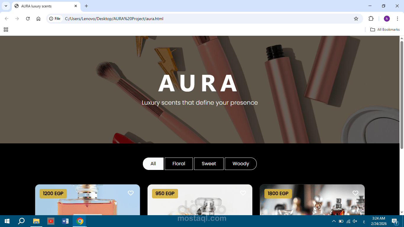 AURA – Luxury Scents Interactive Web Experience