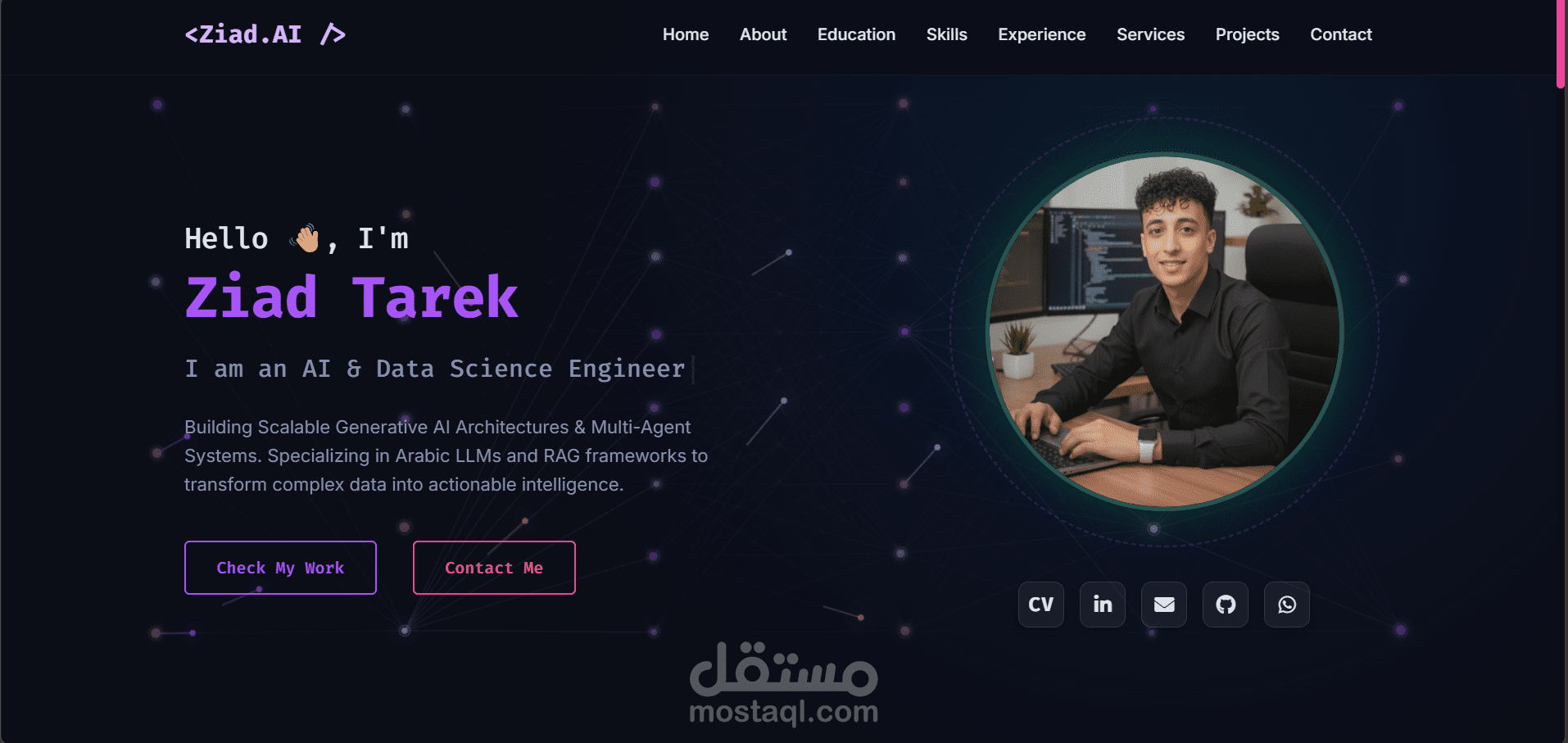 بناء موقع شخصي احترافي شامل Animations وتصميم متجاوب (موقعي الشخصي)