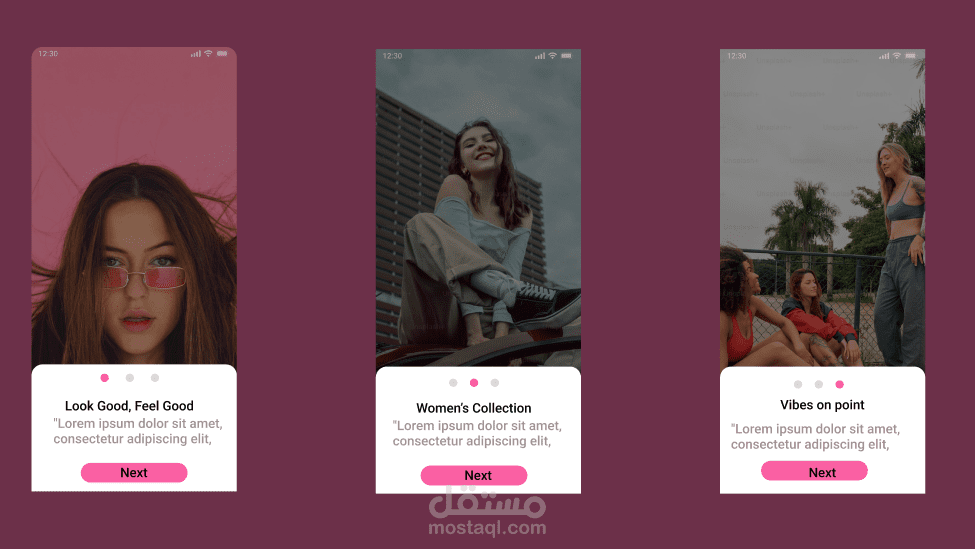 تصميم واجهات تطبيق أزياء (Fashion E-commerce App) - تجربة تسوق عصرية