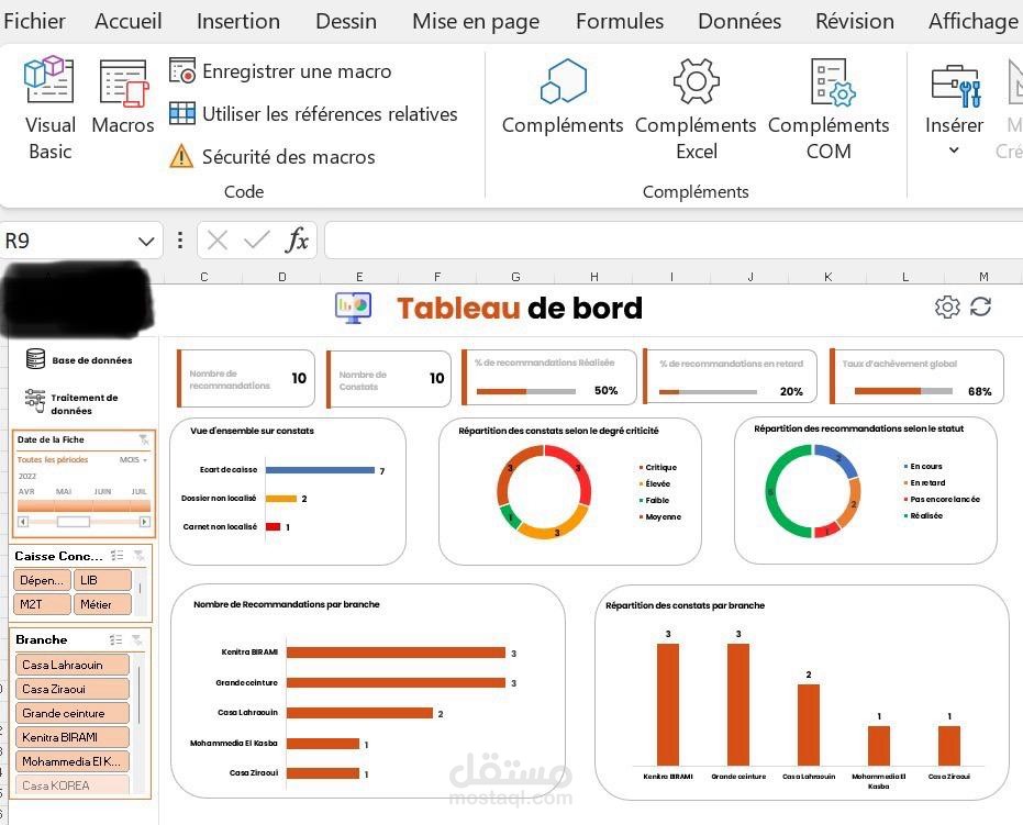 تصميم أداة ذكية لمتابعة توصيات  الافتحاص باستخدام Excel المتقدم