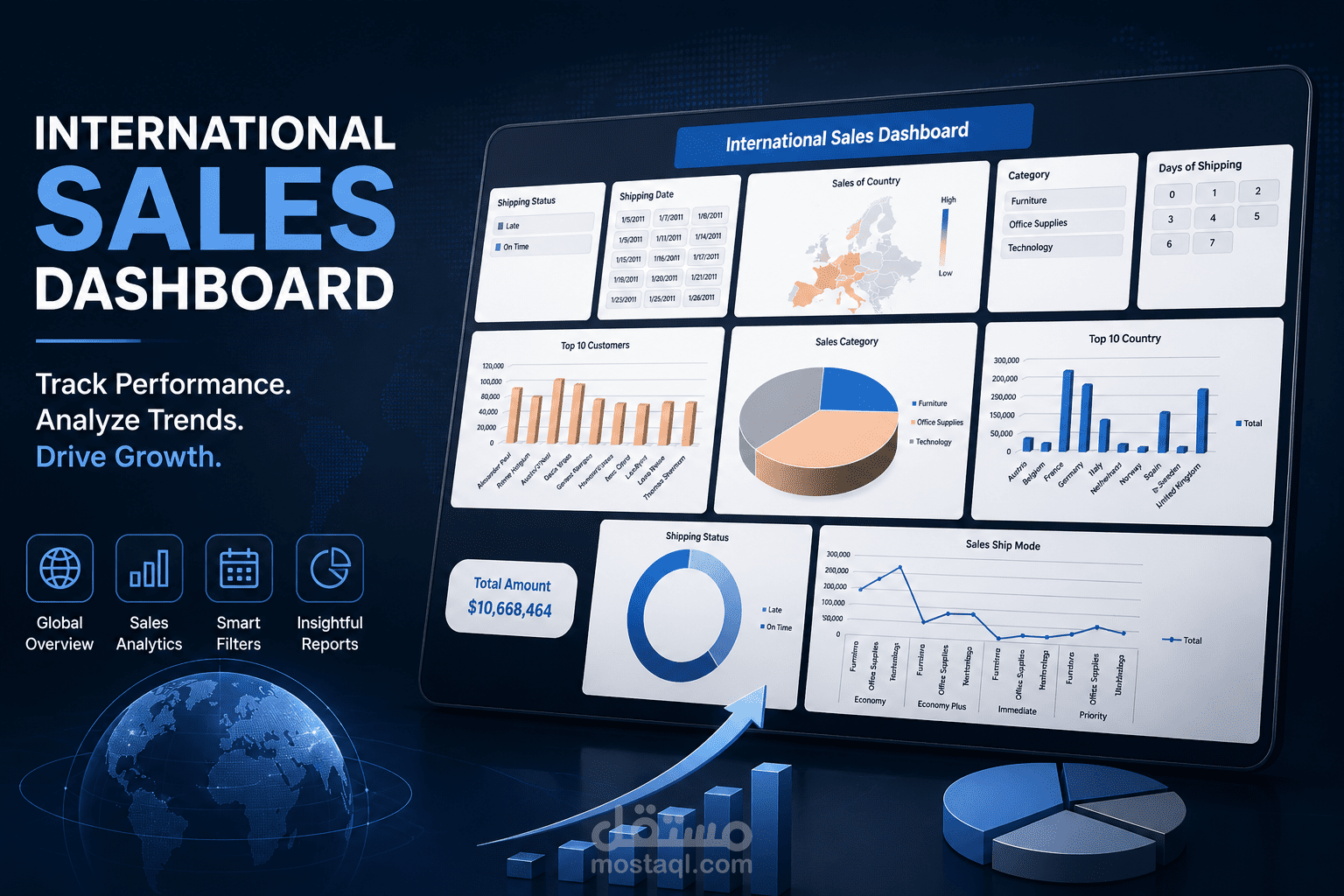 عمل داش بورد احترافي ببرنامج Excel