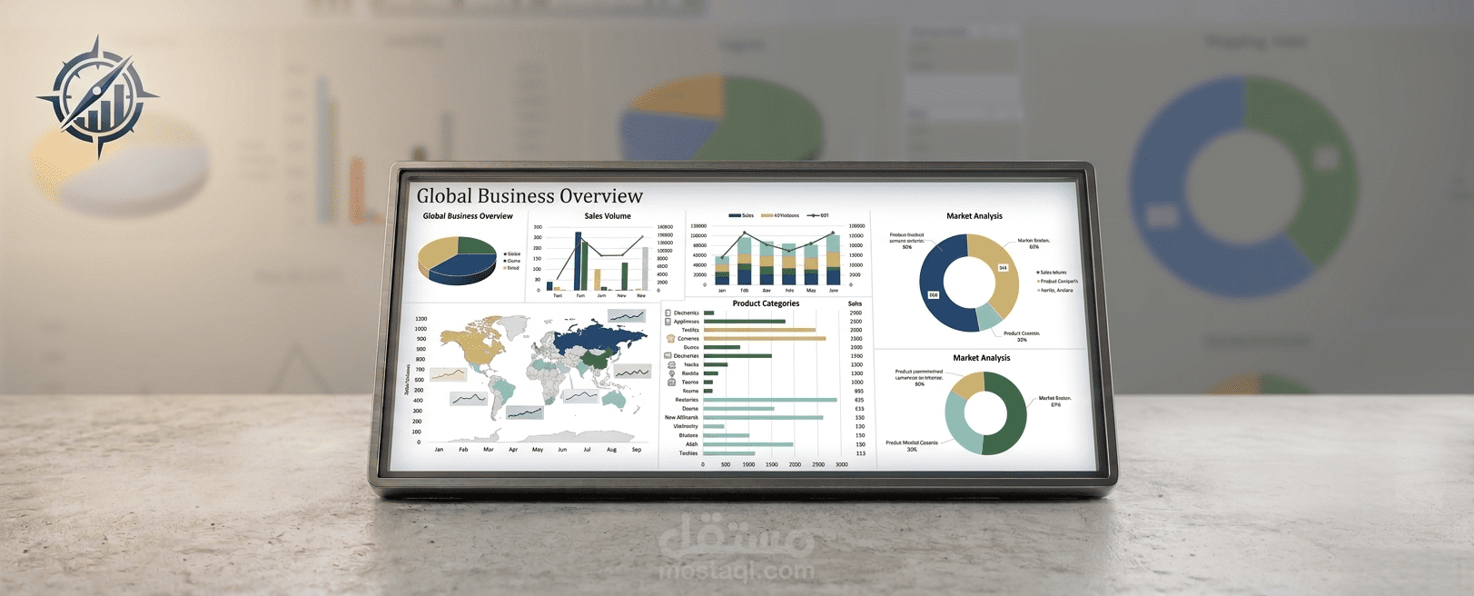تصميم لوحة بيانات (Dashboard) احترافية وتحليل بيانات باستخدام Excel