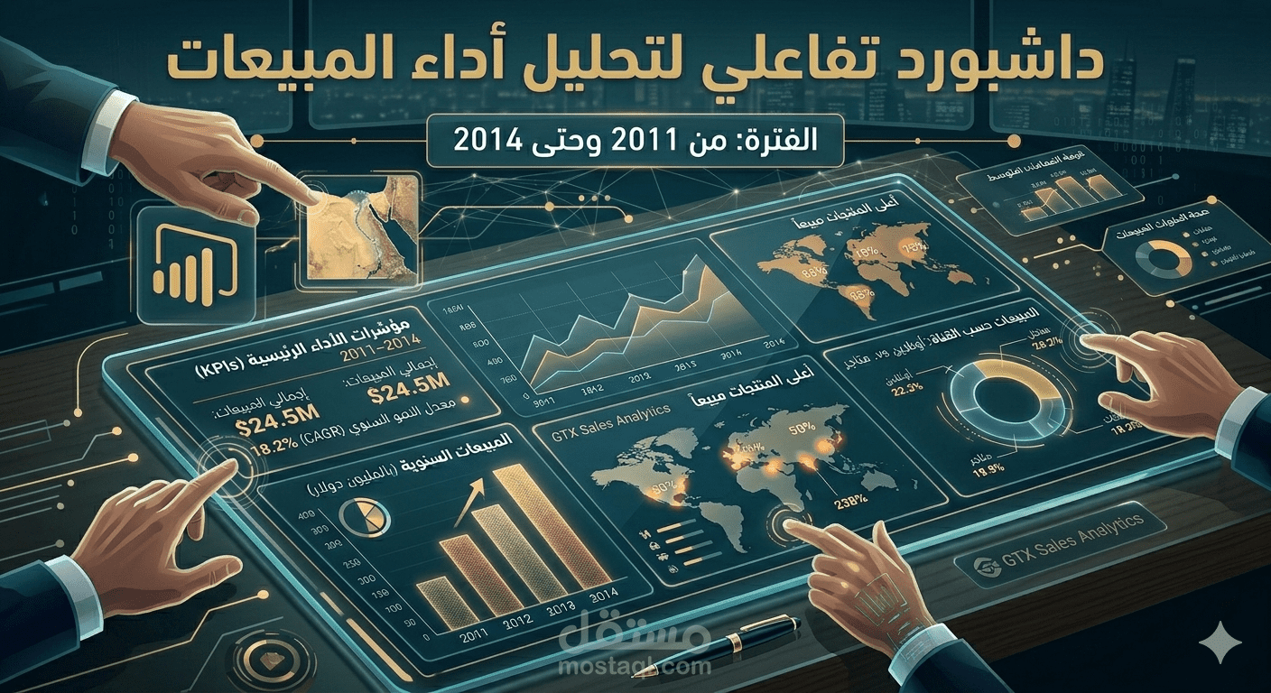 مشروع لتحليل أداء المبيعات في الفتره من 2011 وحتي 2014