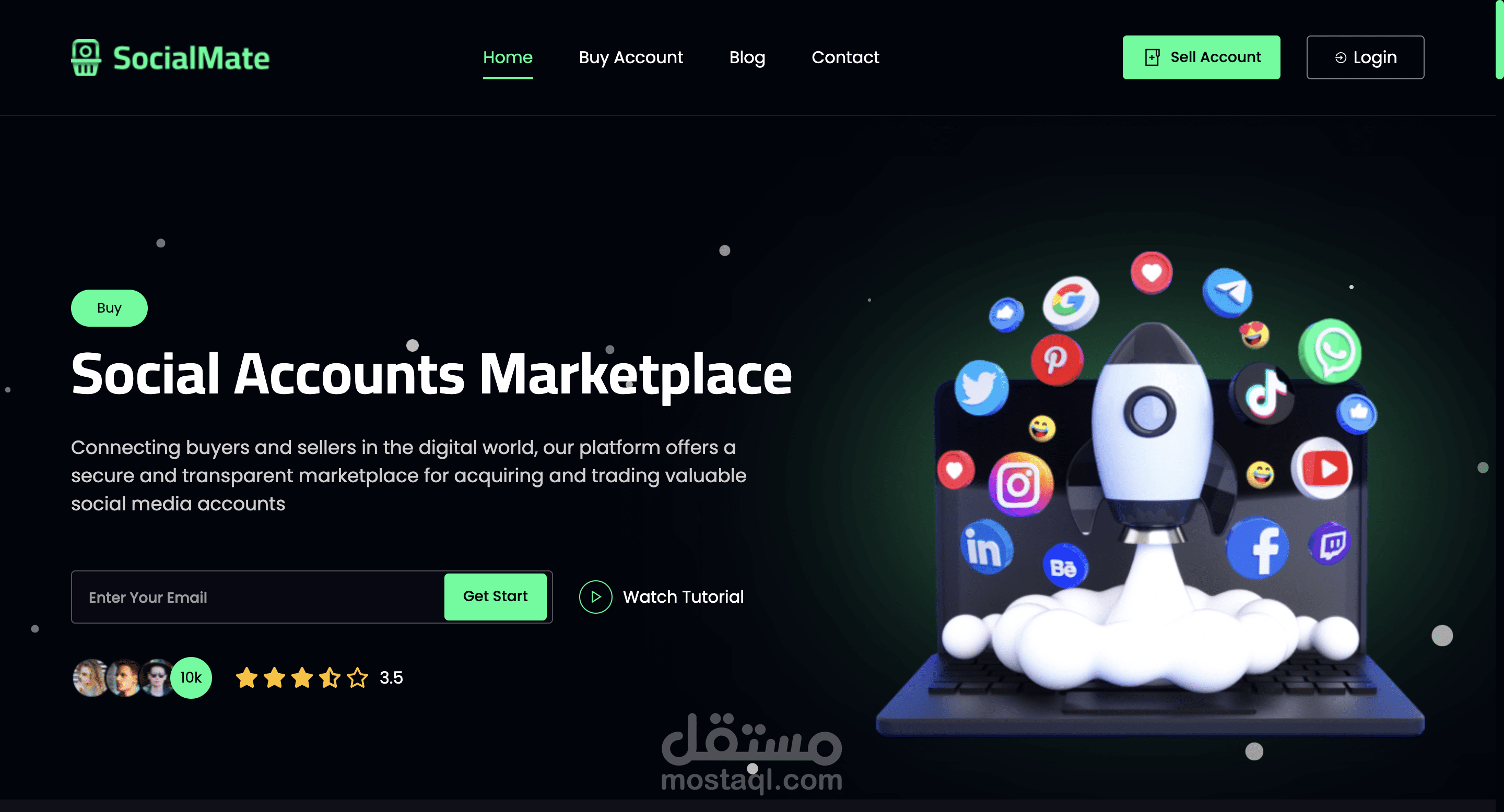 متجر إلكتروني لبيع حسابات السوشيال ميديا الجاهزة