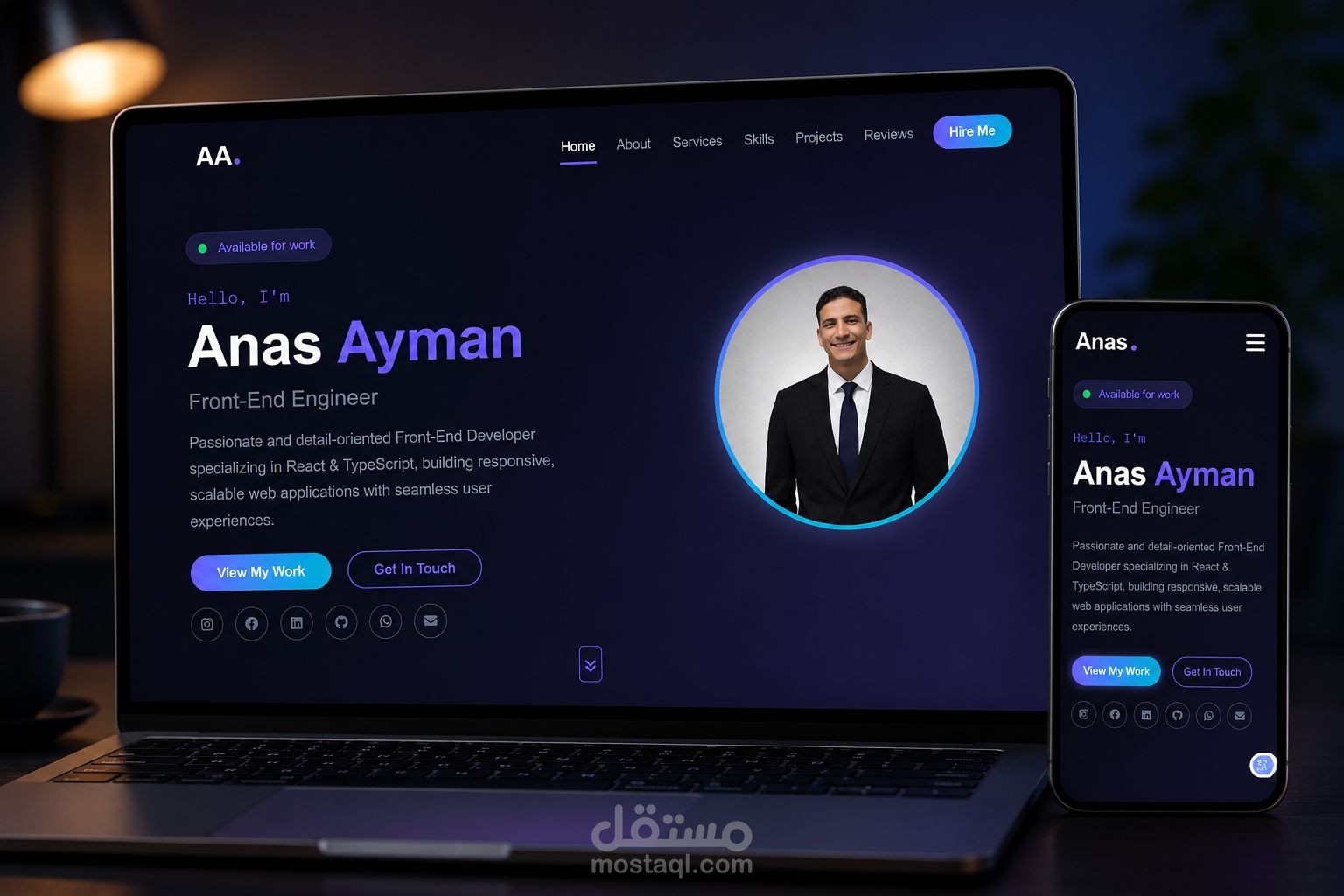 Professional Portfolio Website Description