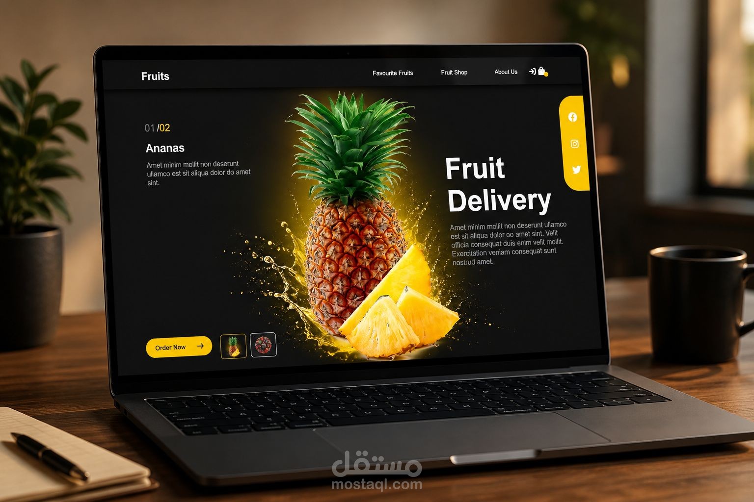 Pineapple Fruit Delivery Landing Page
