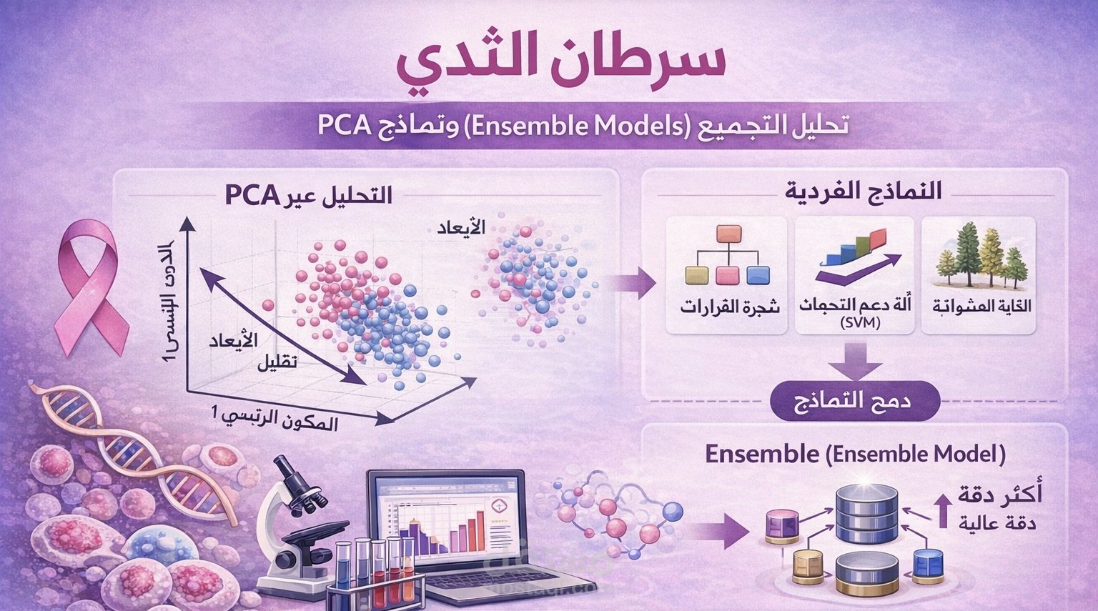 سرطان الثدي - تحليل PCA ونماذج التجميع (Ensemble Models)