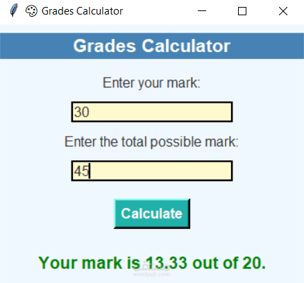 My Mark calculator