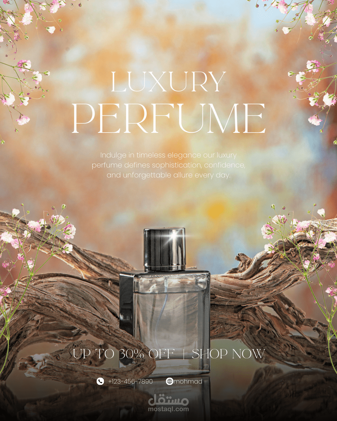 Brown Pink and White Elegant Luxury Perfume Instagram