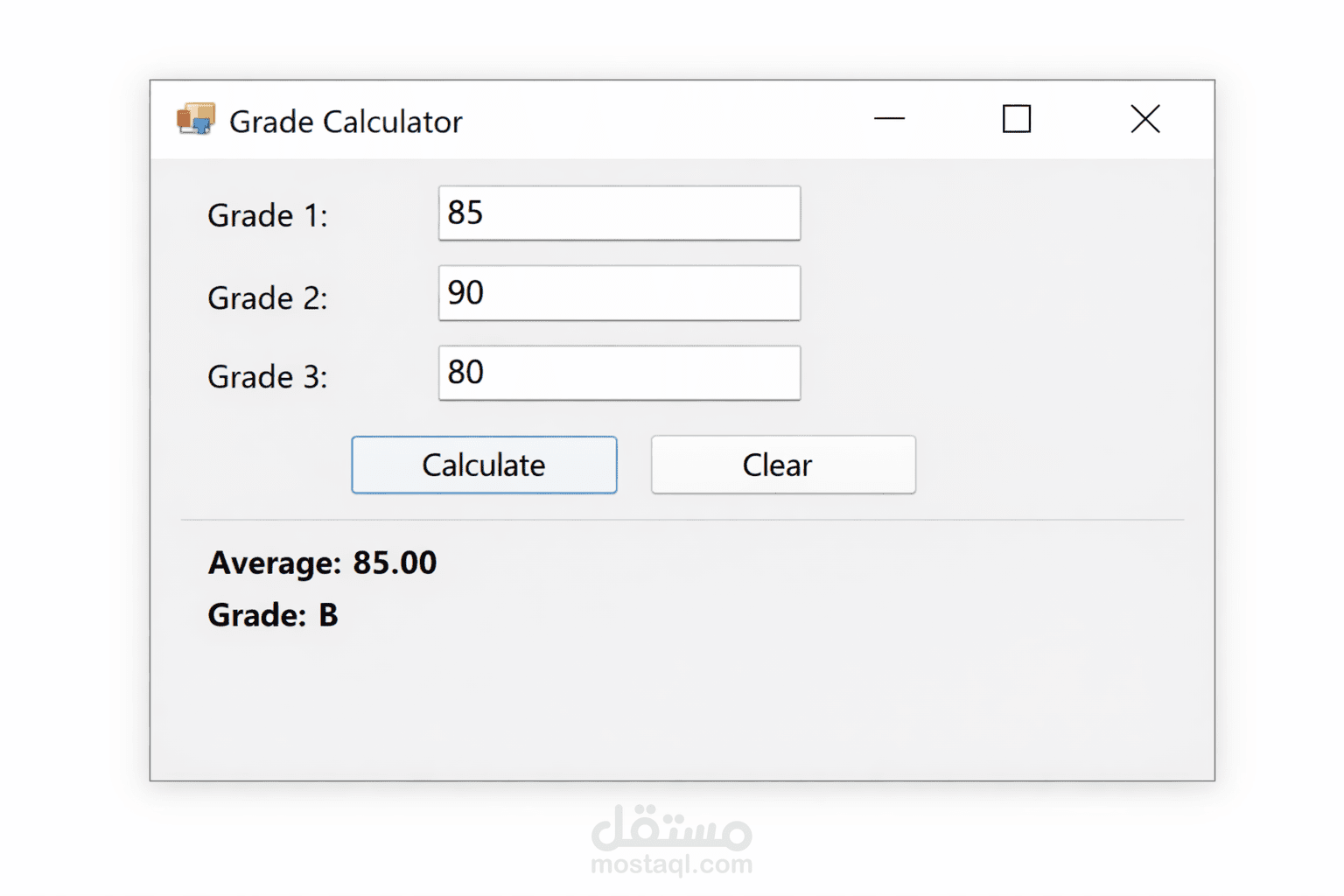 Desktop Application: Grade Calculator with GUI in C# (WinForms)