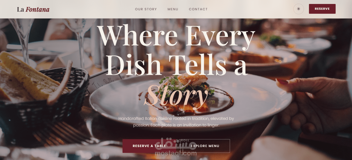 تصميم موقع احترافي متكامل لمطعم فاخر (مع نظام حجز طاولات)