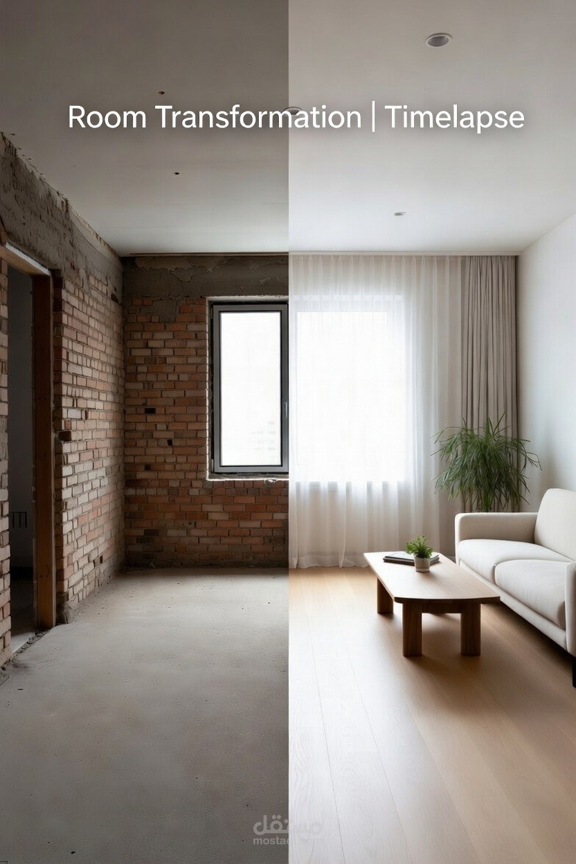 تصميم فيديو تايم لابس لتشطيب داخلي