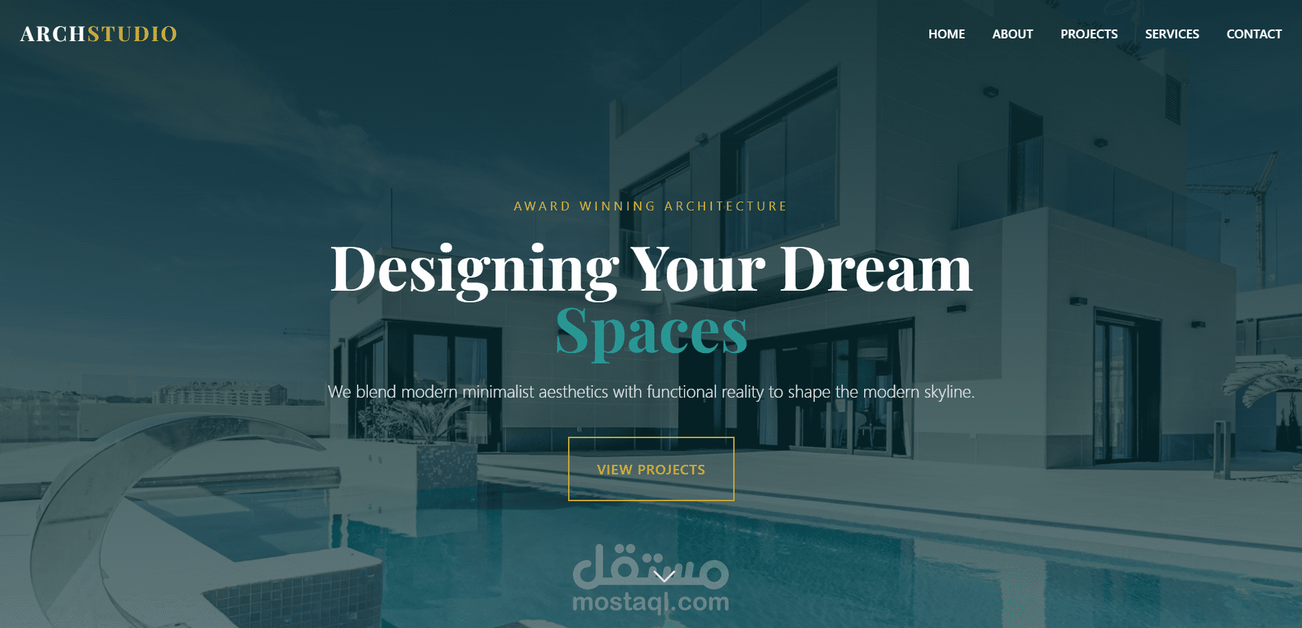 تصميم صفحة هبوط (Landing Page)  لمواقع الهندسة المعمارية