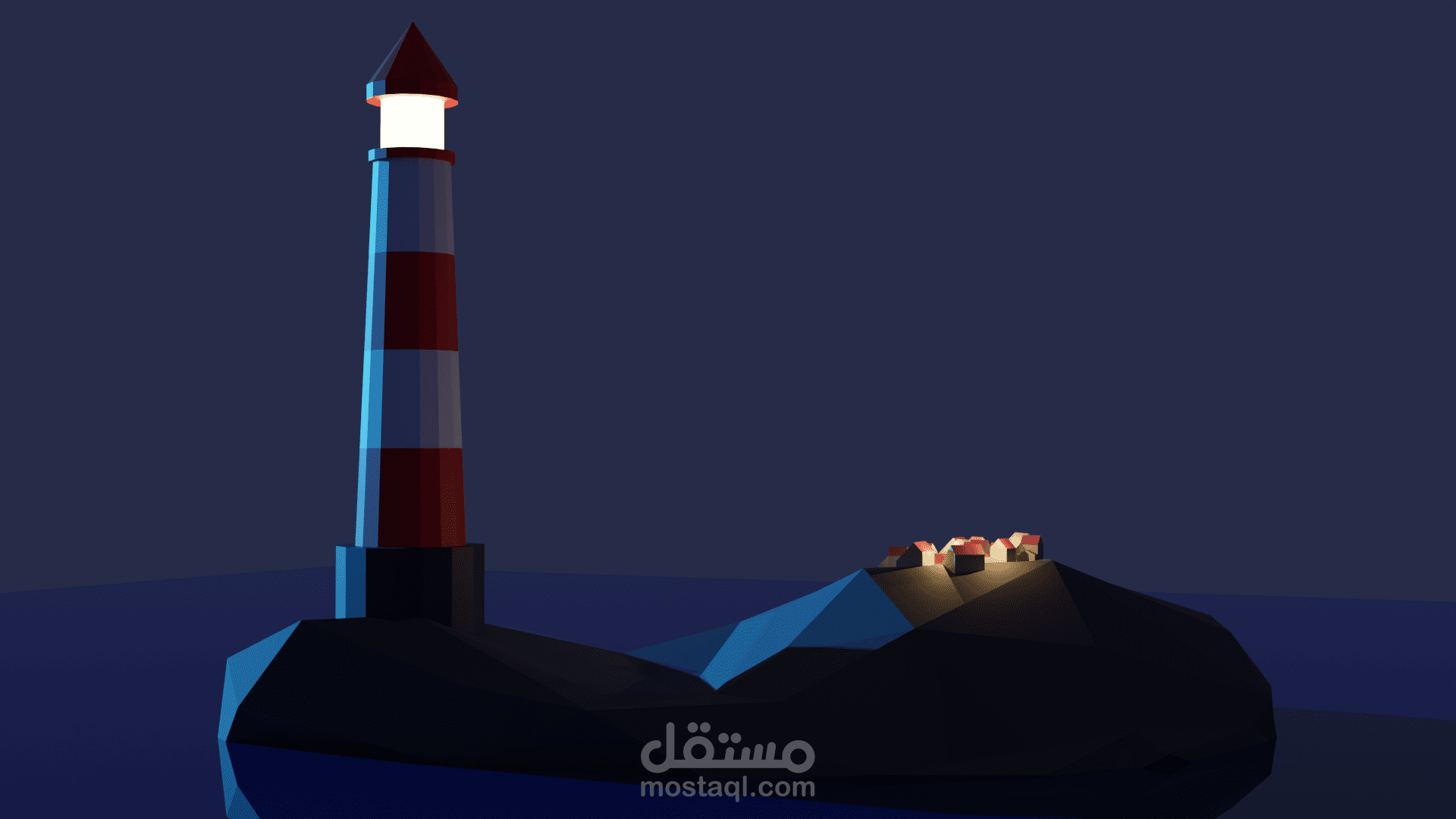 Low-Poly Lighthouse Scene