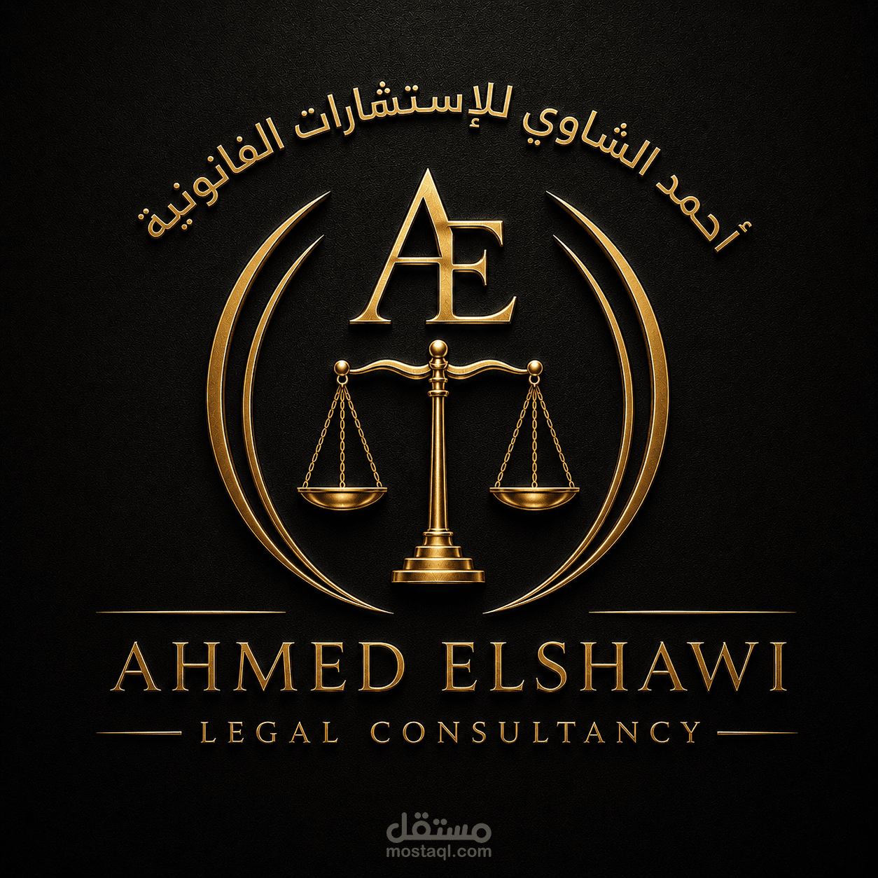 هندسة وتصميم شعار فاخر لمكتب استشارات قانونية دولي (AE Monogram)
