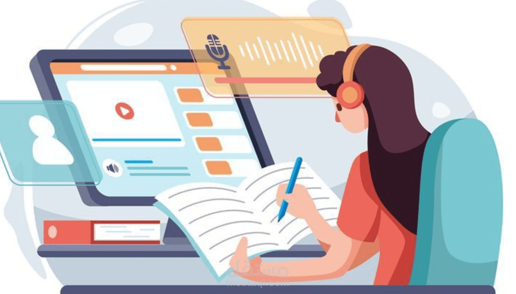 تفريغ الملفات الصوتية والفيديو إلى نص مكتوب بدقة واحترافية Transcription